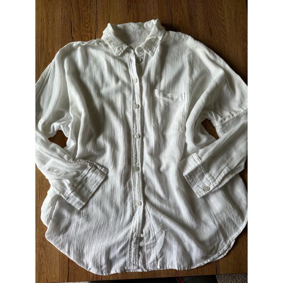 American Eagle Oversized White Button Down Size XS - Picture 1 of 7